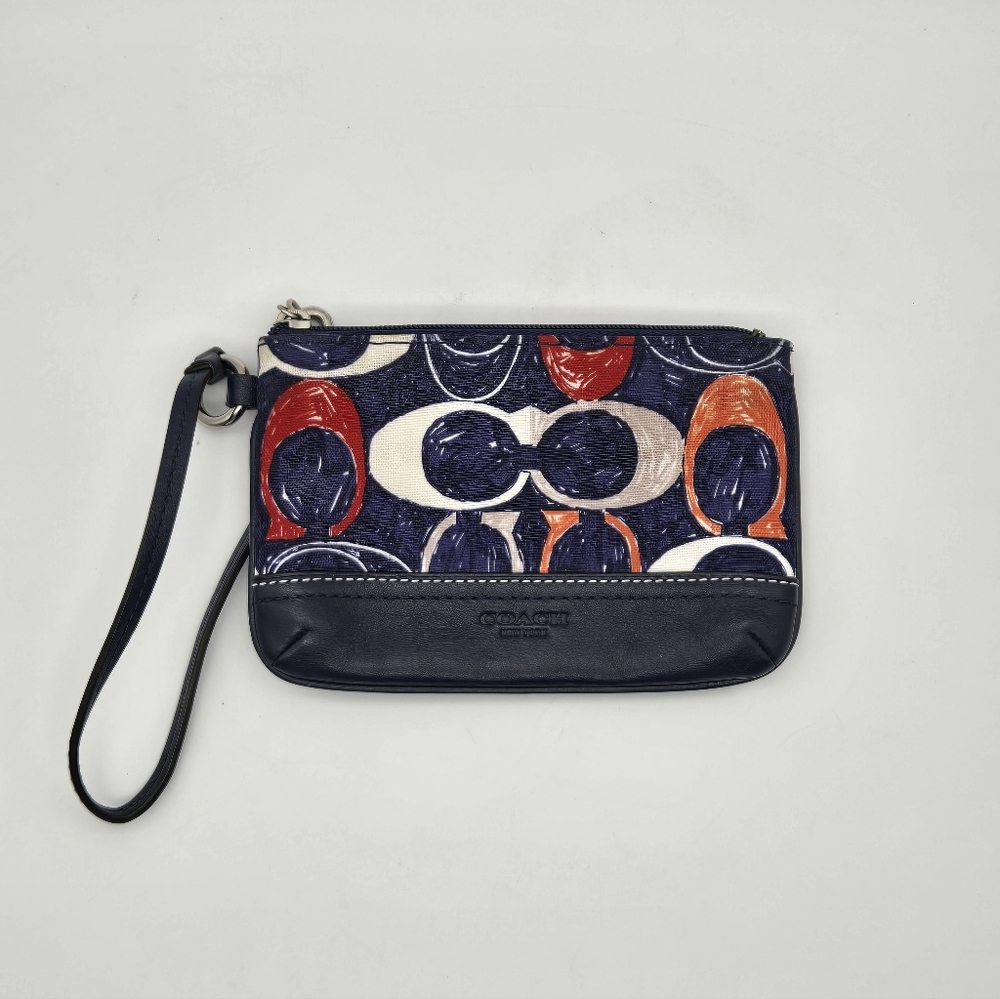 Coach Denim and Multicolor Wristlet